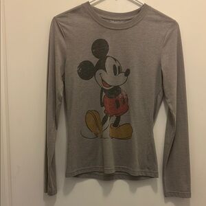 Disney Gray Mickey Mouse Long Sleeve Shirt